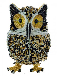 beaded owl figurine