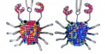 beaded crab key chain, crab keyring