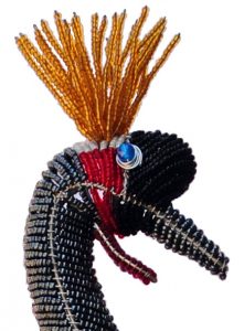 West African crane, beaded crane, crane figurine