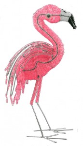 beaded flamingo figurine