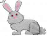 beaded rabbit key chain; beaded bunny rabbit key chain, rabbit keyring, bunny keyring