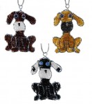 beaded dog key chain, dog keyring