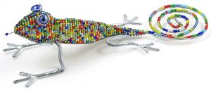 beaded gecko figurine