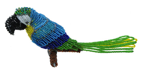 mini beaded macaw; mini beaded parrot