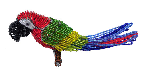 mini beaded macaw, mini beaded parrot