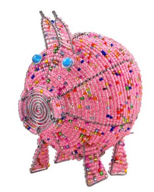 beaded piggy bank