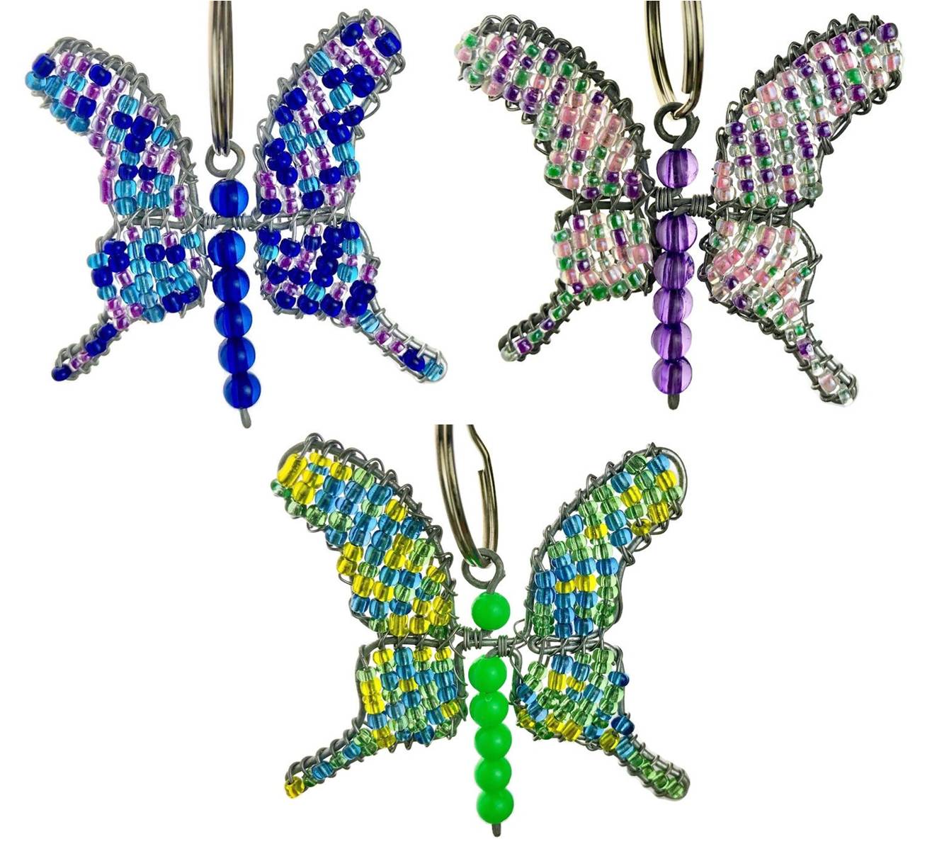 Beaded butterfly hotsell keychain