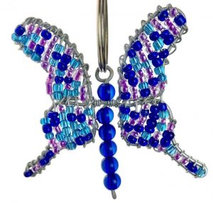 beaded butterfly key chain