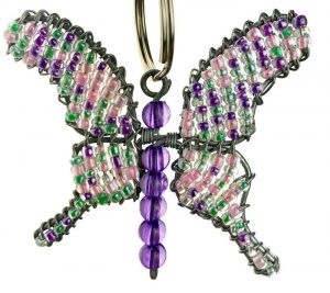 beaded butterfly keyring