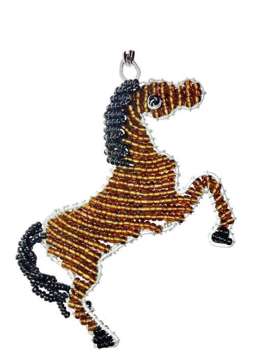 beaded horse keyring, beaded horse key chain, beaded horse keychain, horse keyring