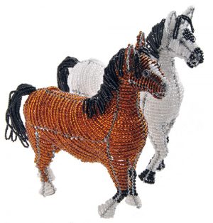 beaded horse, beaded horse figurine, beaded stallion