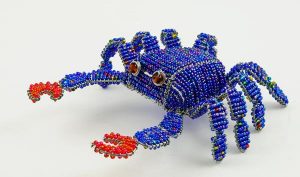 beaded crab figurine