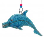 mini beaded dolphin figurine