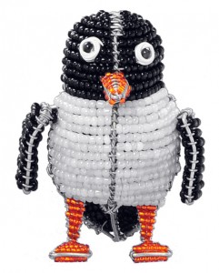 mini beaded penguin figurine