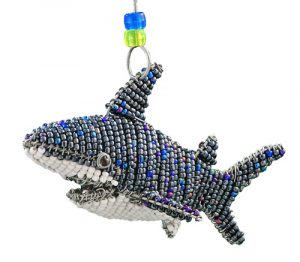 mini beaded shark figurine