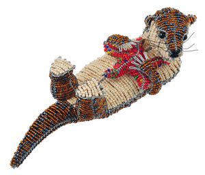 beaded otter figurine