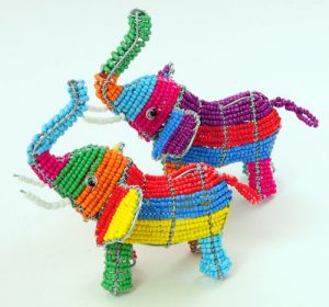 wire beaded elephant figurine