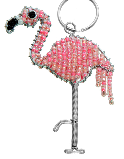 flamingo keychain, flamingo keyring