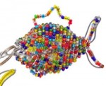 beaded fish key chain, fish keyring