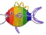 beaded fish key chain, fish keyring