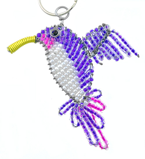 beaded hummingbird key chain, hummingbird keyring