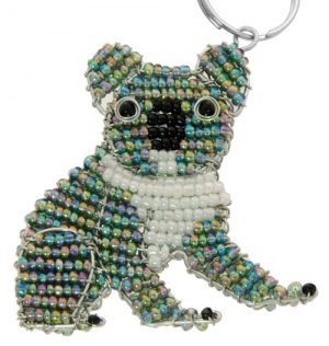 beaded koala key chain, koala keyring