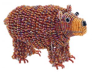 mini beaded bear figurine