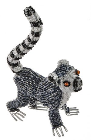 mini beaded lemur figurine