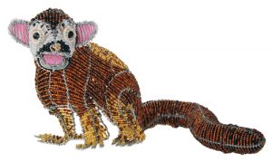 beaded monkey figurine