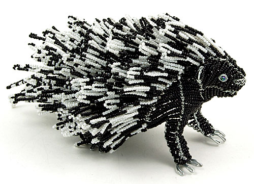 beaded porcupine figurine