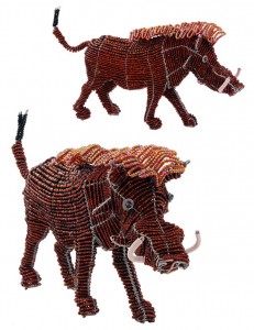 beaded warthog figurine