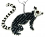 beaded lemur key chain, lemur keyring
