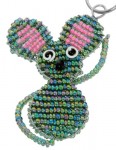 beaded mouse key chain, mouse keyring