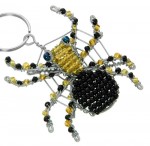 beaded spider key chain, spider keyring