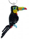 beaded toucan key chain, toucan keyring