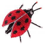 beaded ladybug, wire beaded ladybug