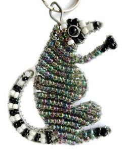 raccoon key chain, beaded raccoon