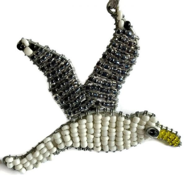 seagull keyring, seagull keychain, seagull key chain, beaded seagull