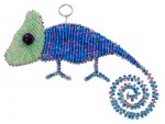 beaded chameleon ornament, chameleon ornament, beaded chameleon