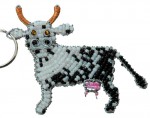 beaded cow, beaded cow key chain, cow key chain, cow keychain, cow keyring