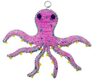 beaded octopus ornament, beaded octopus, octopus ornament
