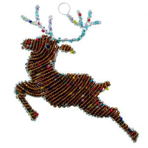 beaded reindeer, reindeer ornament