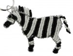 beaded zebra key chain, zebra keyring