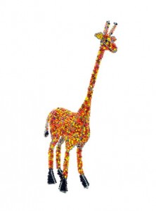 beaded giraffe, beaded giraffe figurine