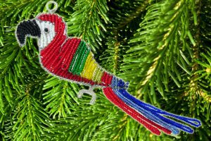 beaded tree ornaments