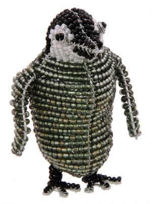 beaded penguin, emperor penguin figurine, baby emperor penguin figurine