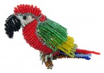 beaded macaw, macaw figurine