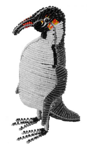 beaded penguin, emperor penguin figurine