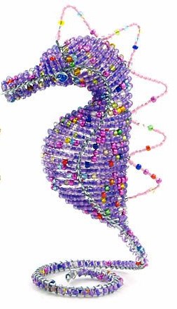 beaded seahorse, seahorse figurine