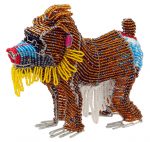 beaded mandrill, mandrill figurine